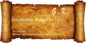Gajdusek Kamill névjegykártya